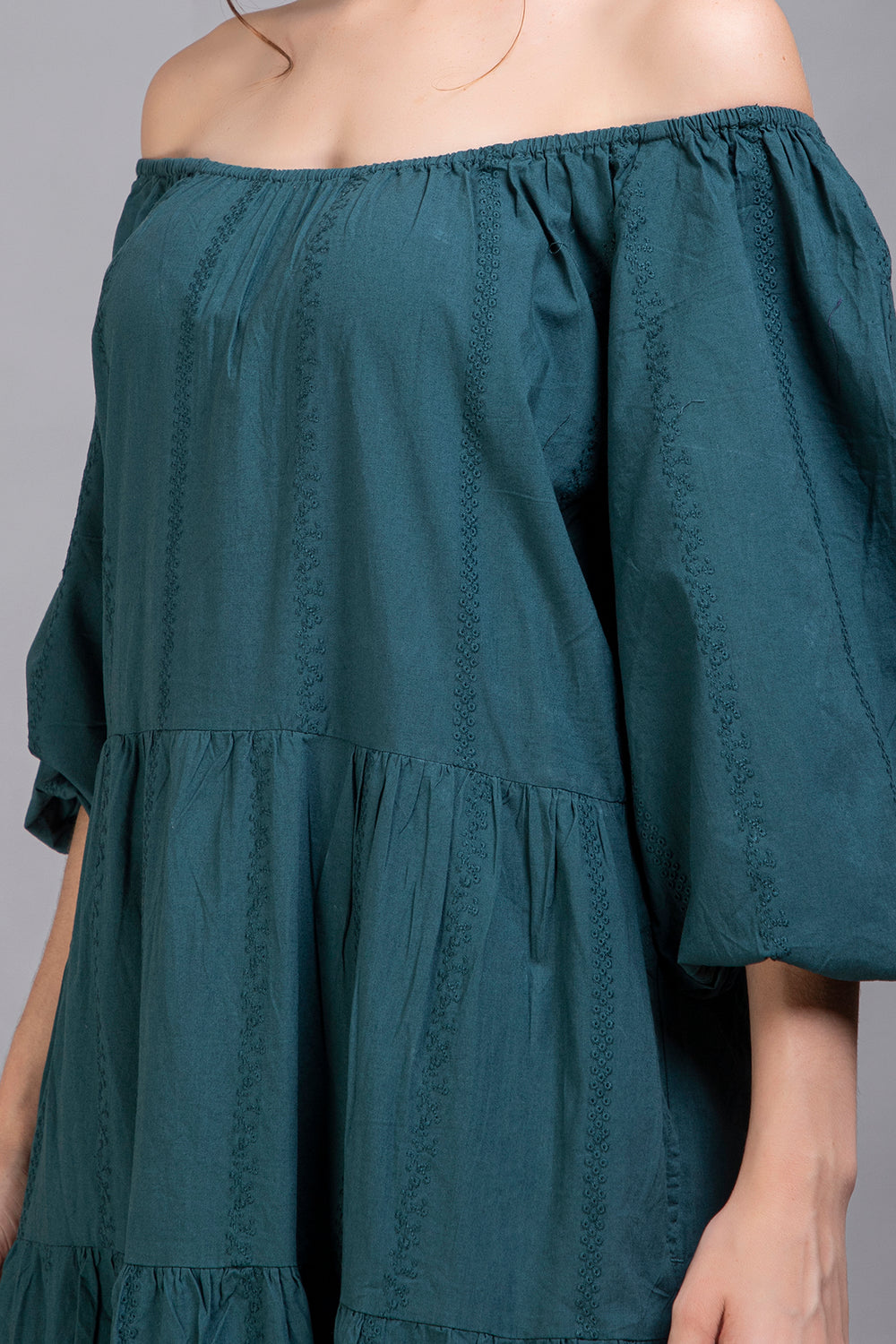 Teal Green Tiered Maxi Dress - Vz Collection