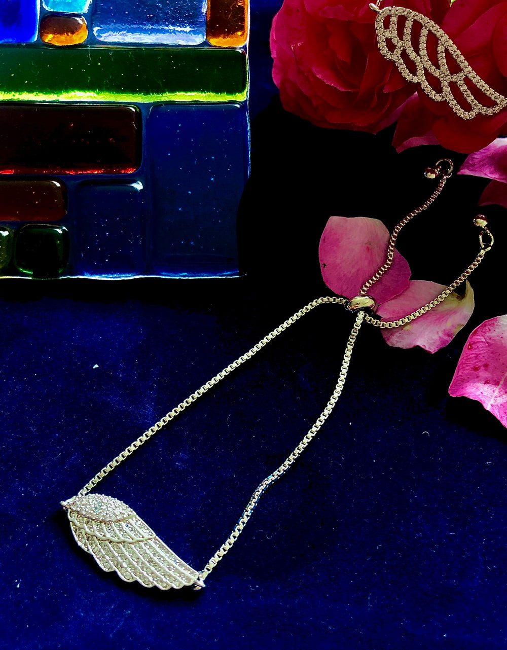 Angel wing with Tiny Zirconia Slider Bracelet - Vz Collection