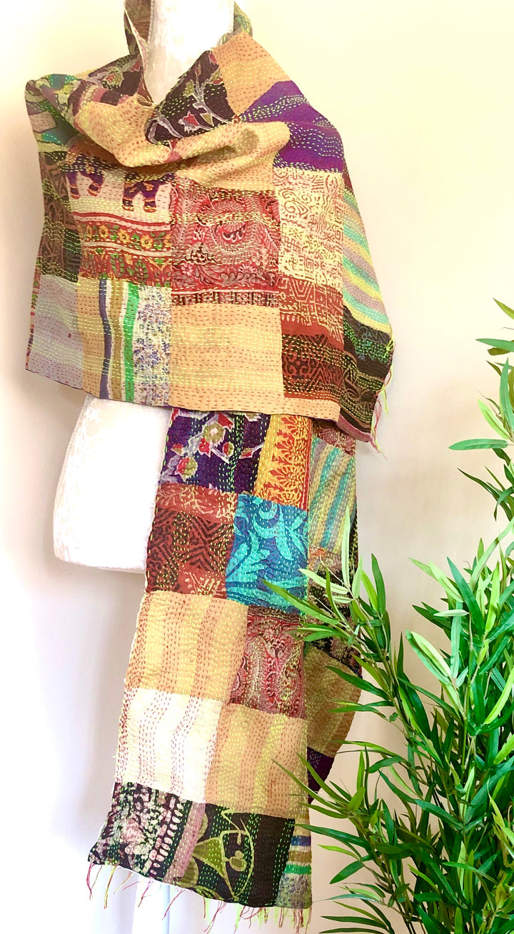 Multi Coloured Reversible Silk Scarves - Vz Collection