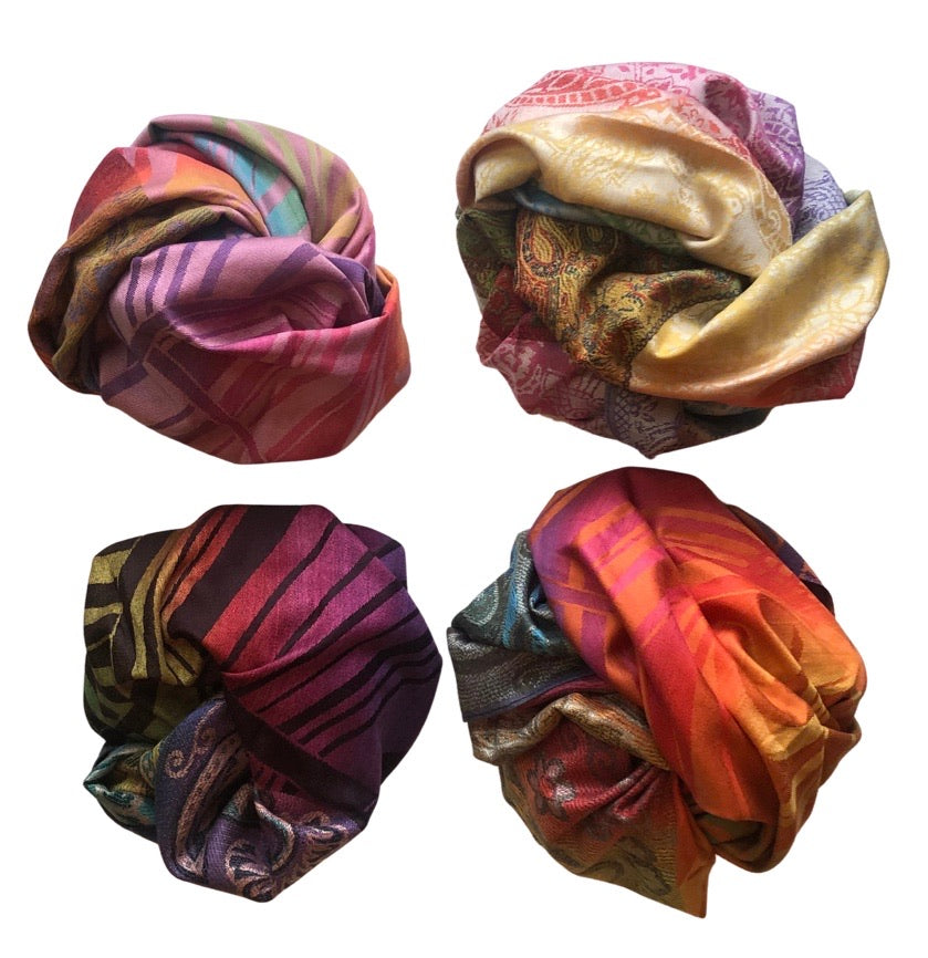 Abstract and Paisley Pattern Pashmina Scarf - Vz Collection