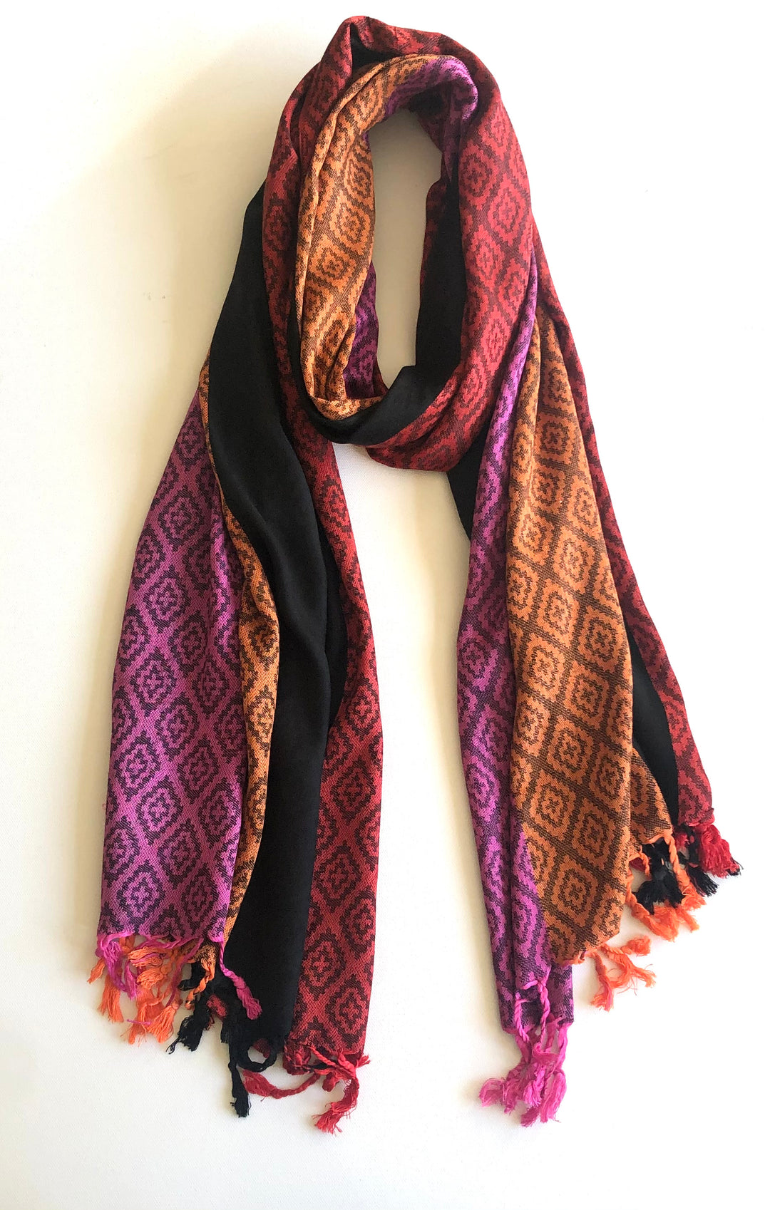 Solid Colours with Diamond Pattern Pashmina Scarf - Vz Collection