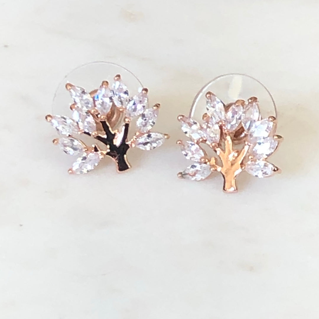 Rose Gold Tree of Life Earrings - Vz Collection