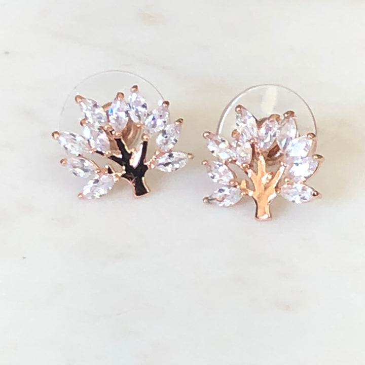 Rose Gold Tree of Life Earrings - Vz Collection