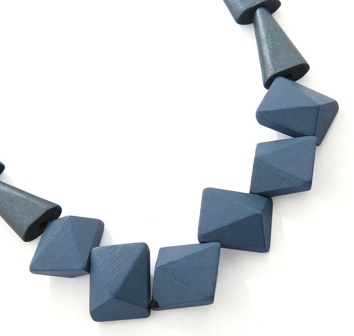 Wooden Geometrical Beads Necklace - Vz Collection