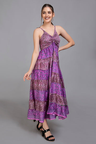 Upcycled Indian Silk Saree Dress - Vz Collection