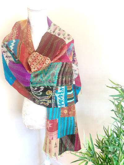 Multi Coloured Reversible Silk Scarves - Vz Collection