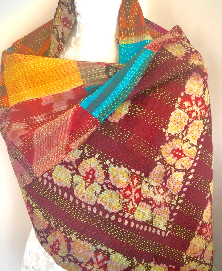 Multi Coloured Reversible Silk Scarves - Vz Collection