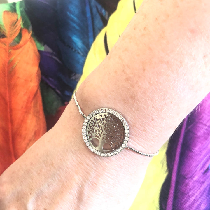 Tree of Life Bracelet with Diamanté Slider Bracelet - Vz Collection