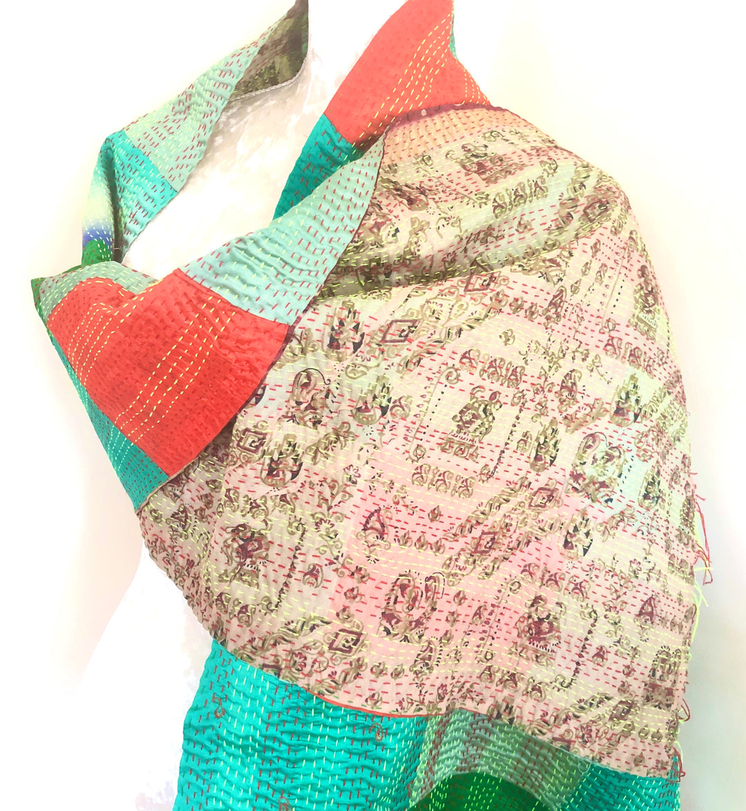Multi Coloured Reversible Silk Scarves - Vz Collection