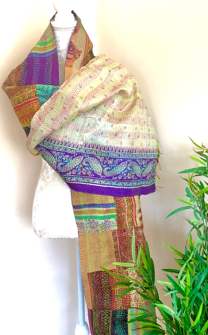 Multi Coloured Reversible Silk Scarves - Vz Collection