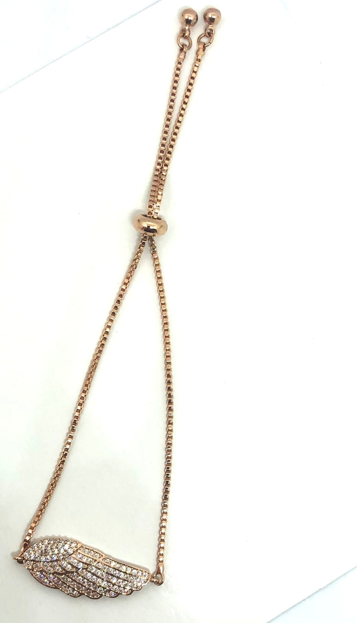 Angel wing with Tiny Zirconia Slider Bracelet - Vz Collection