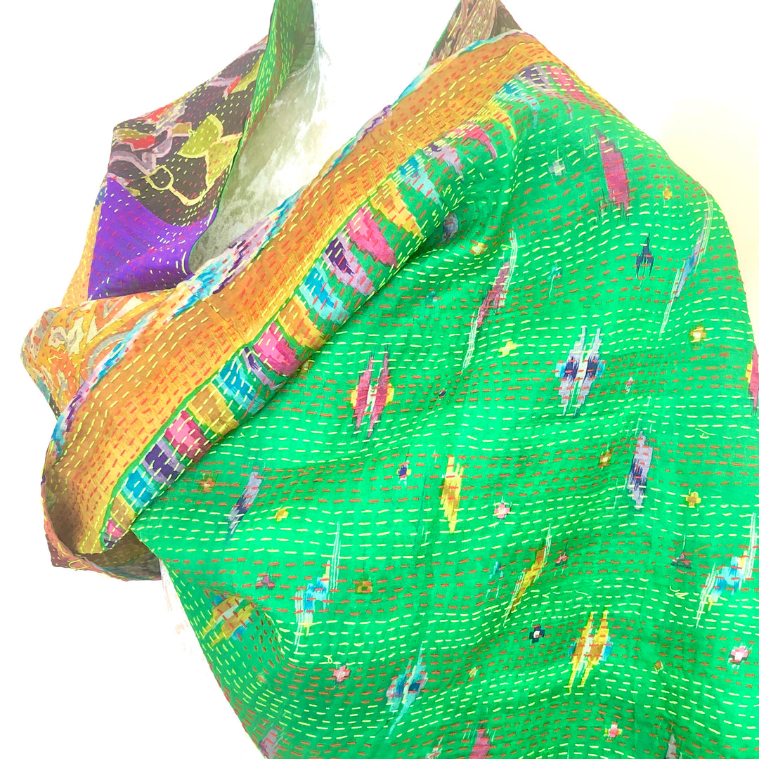 Multi Coloured Reversible Silk Scarves - Vz Collection