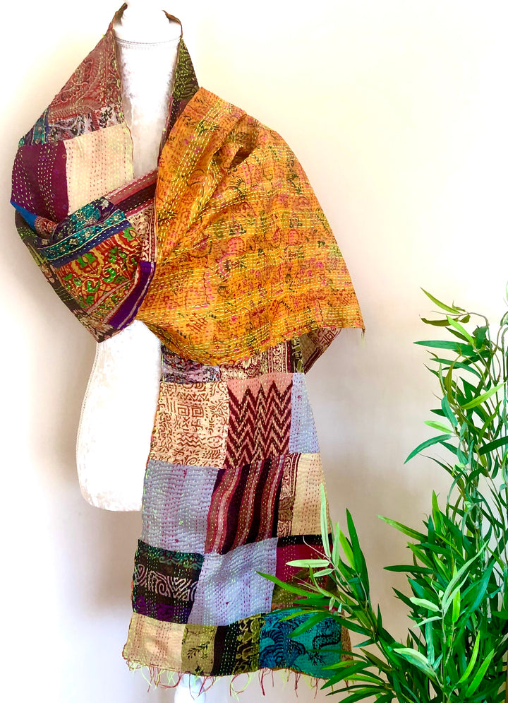 Multi Coloured Reversible Silk Scarves - Vz Collection