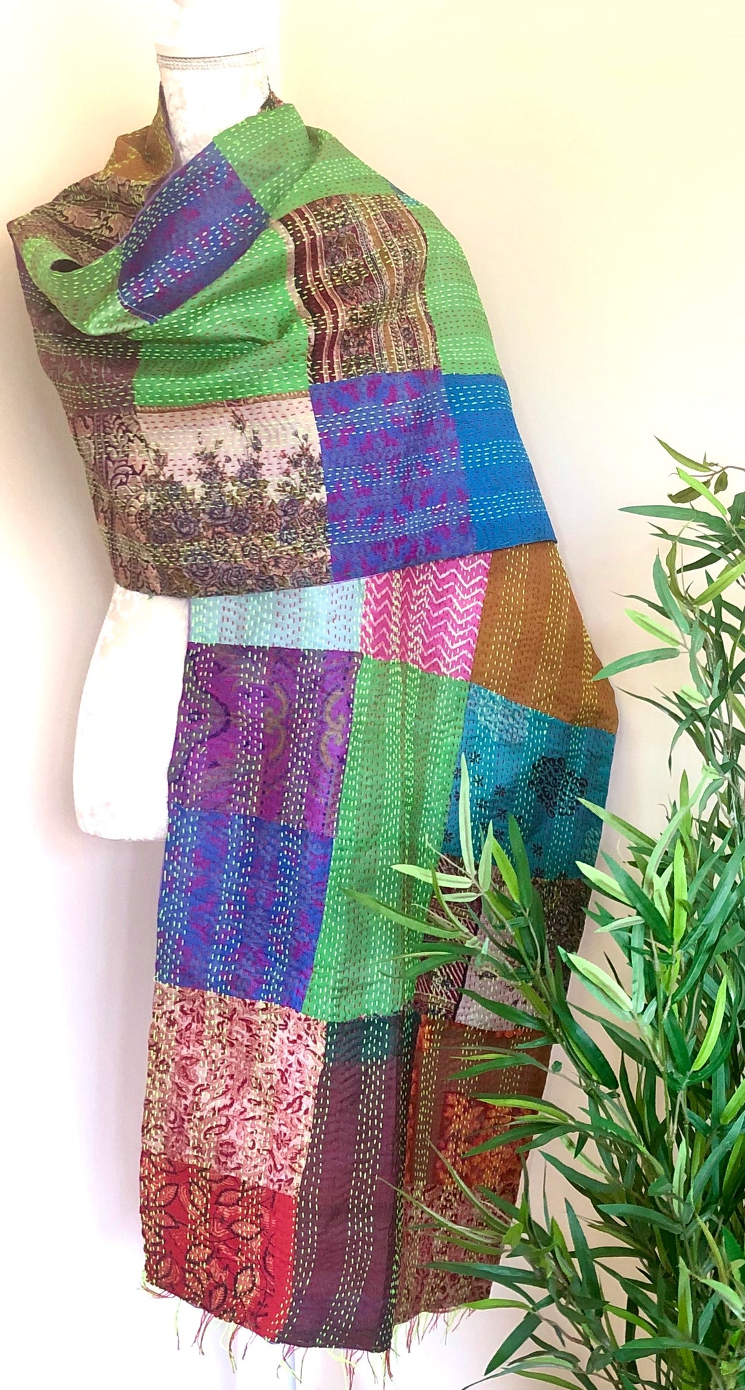 Multi Coloured Reversible Silk Scarves - Vz Collection