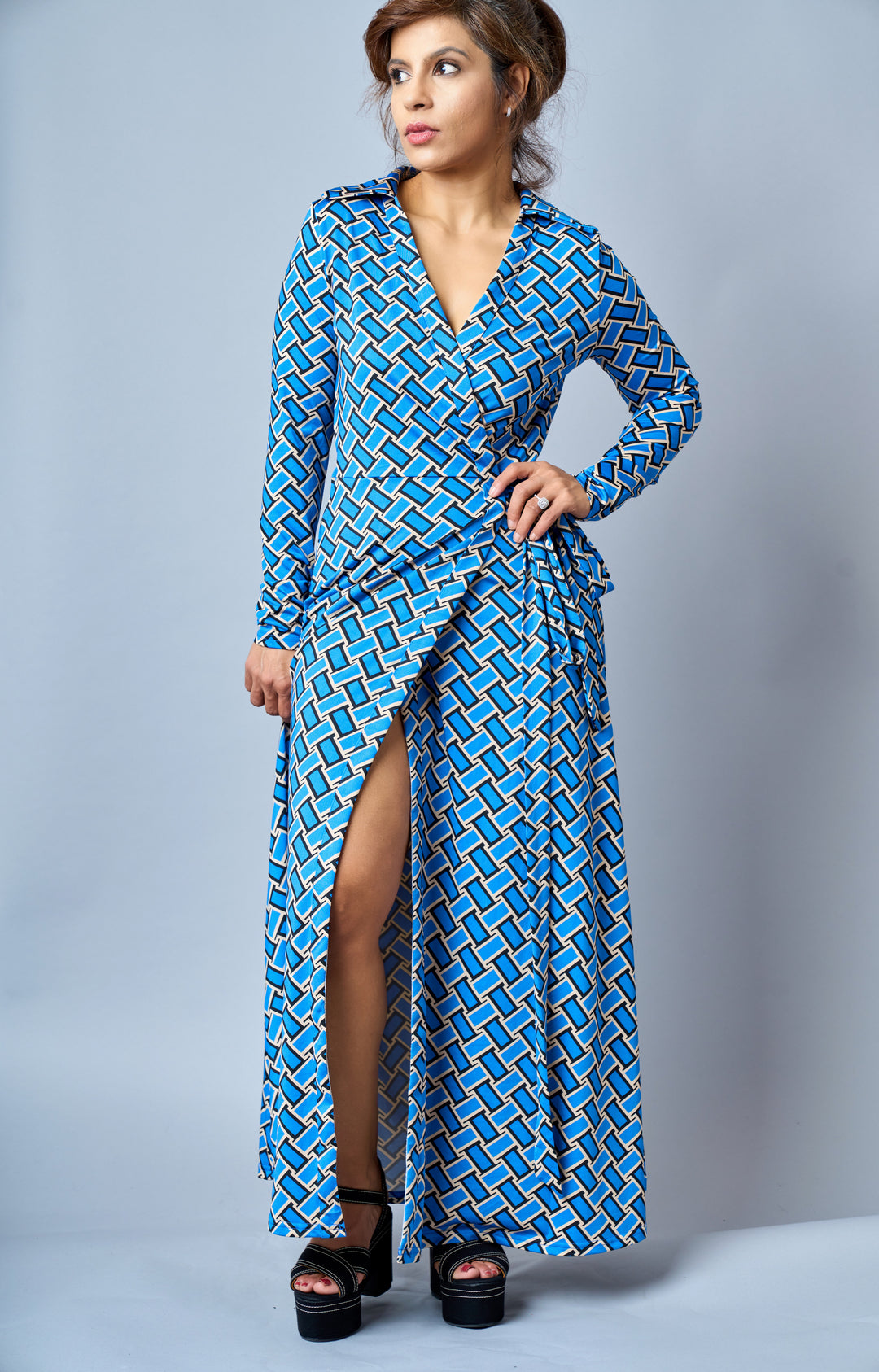 jersey wrap dress uk JENNY PACKHAM Sequined jersey wrap gown