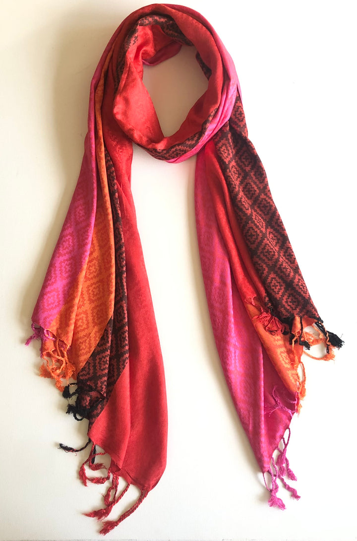 Solid Colours with Diamond Pattern Pashmina Scarf - Vz Collection