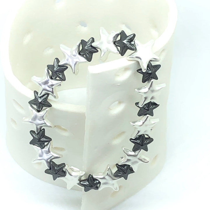 Black and Silver Star Bead Bracelet - Vz Collection