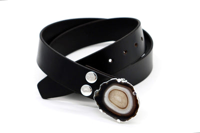 Agate Stone in Black and Beige Belt - Vz Collection