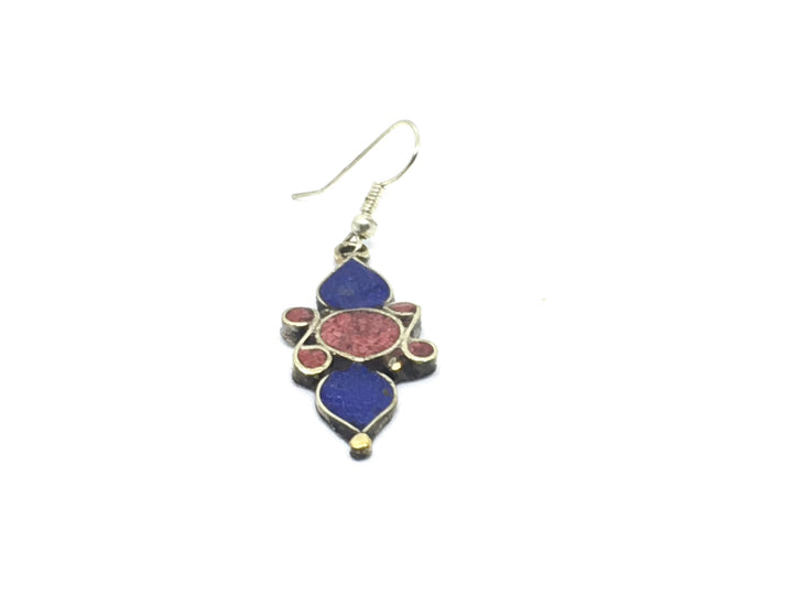 Tibetan Influenced Tribal Tear Drop Earrings - Vz Collection