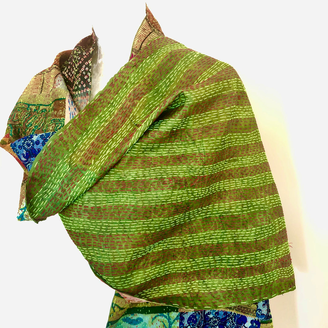 Multi Coloured Reversible Silk Scarves - Vz Collection