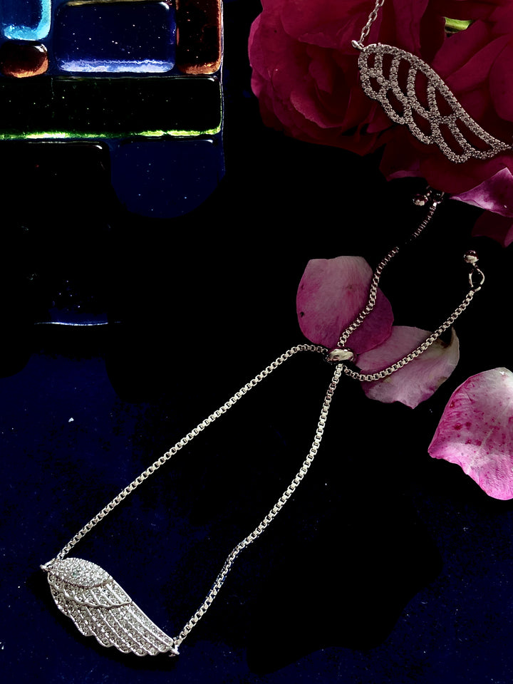Angel wing with Tiny Zirconia Slider Bracelet - Vz Collection