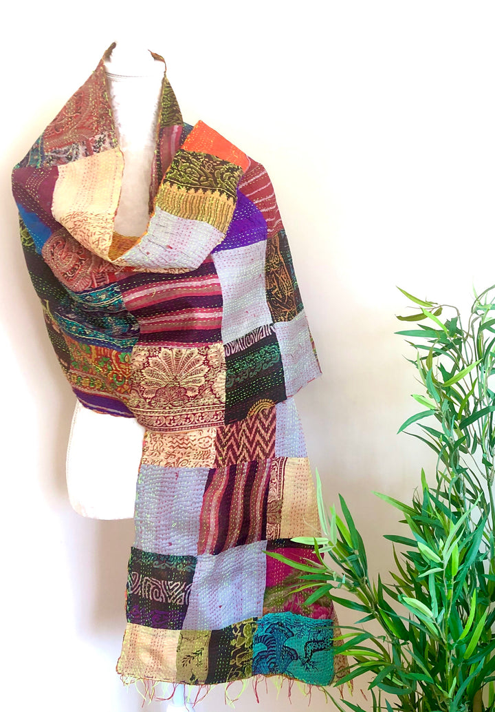 Multi Coloured Reversible Silk Scarves - Vz Collection