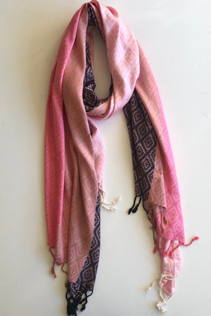 Solid Colours with Diamond Pattern Pashmina Scarf - Vz Collection
