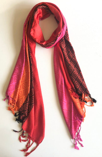 Solid Colours with Diamond Pattern Pashmina Scarf - Vz Collection