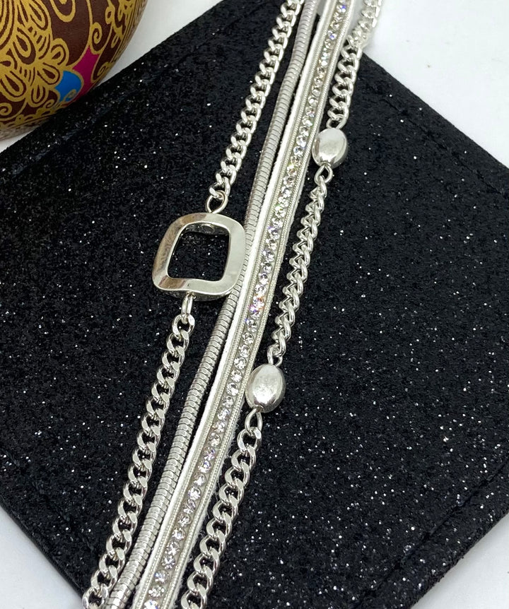 Multi Chain Magnetic Bracelet with Rectangle Bead - Vz Collection