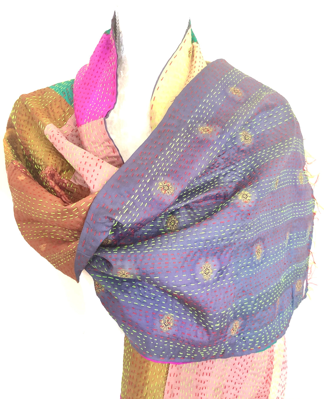 Multi Coloured Reversible Silk Scarves - Vz Collection