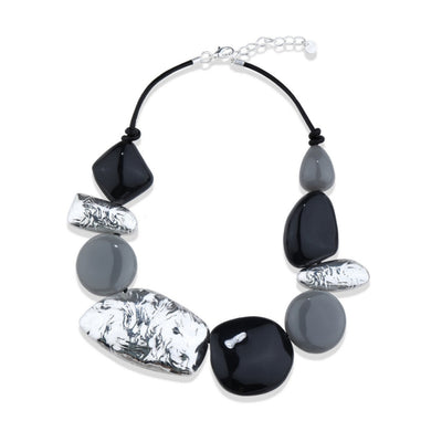 Black And Grey Short Necklace - Vz Collection